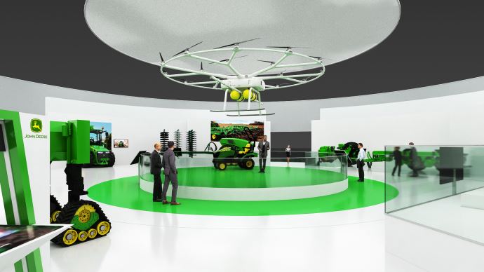 John Deere a crée une zone dédiée aux solutions du futur lors du salon Agritechnica 2019.