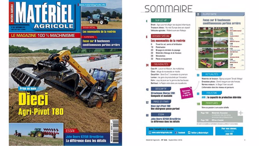Matériel Agricole n°224 dans vos boîtes aux lettres ou en kiosque ! Matériel Agricole n°224 dans vos boîtes aux lettres ou en kiosque !