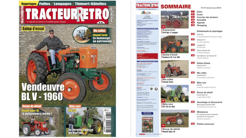 Tracteur Rétro n°61 toujours disponible en kiosque