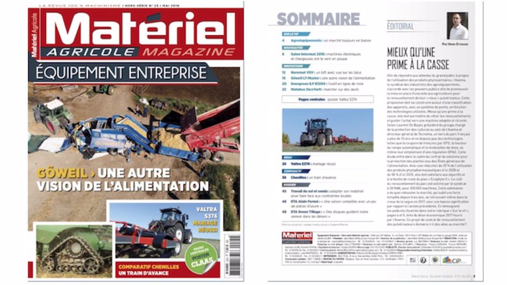 Le hors-série Matériel Agricole Equipement Entreprise n°25 est paru ! Le hors-série Matériel Agricole Equipement Entreprise n°25 est paru !