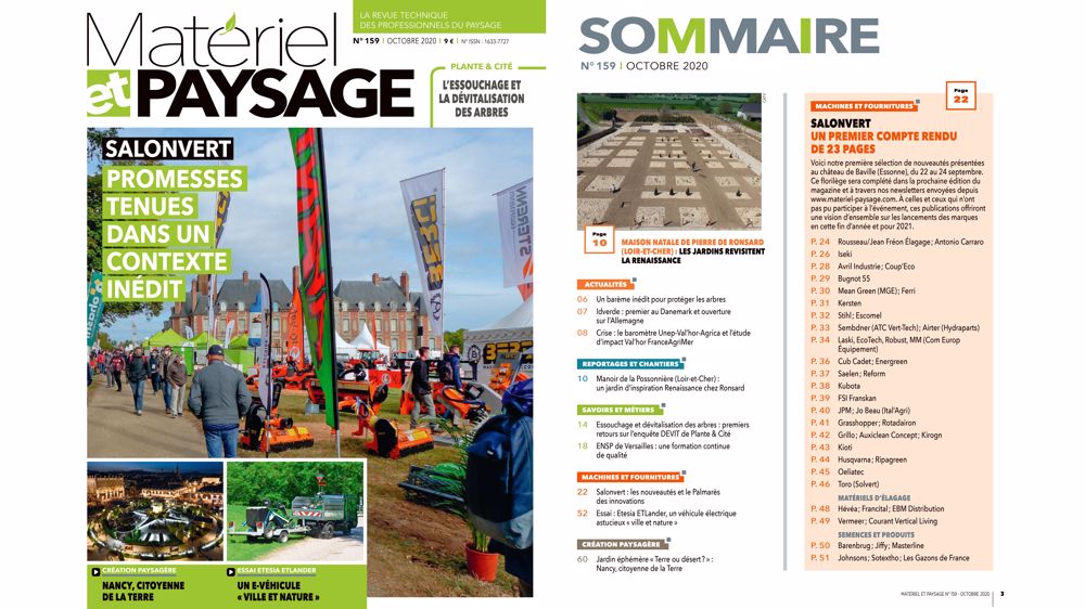 Ce mois-ci dans Matériel et Paysage 