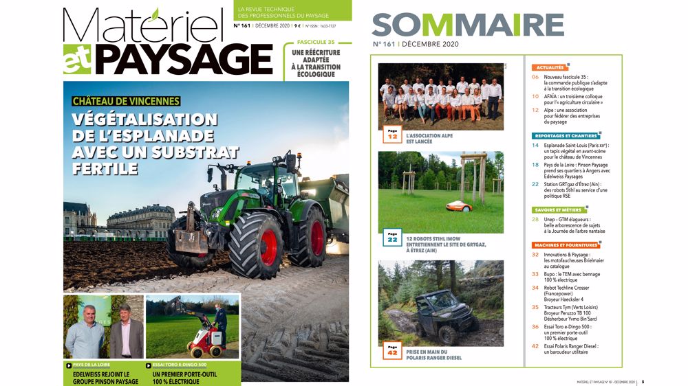 Ce mois-ci dans Matériel et Paysage