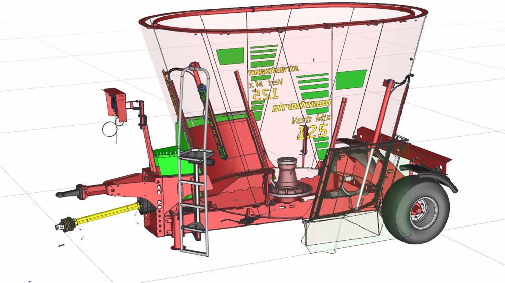 Toutes les machines de la nouvelle gamme Verti-Mix L reposent sur un essieu se trouvant derrière la cuve, celle-ci étant connectée directement au châssis. 