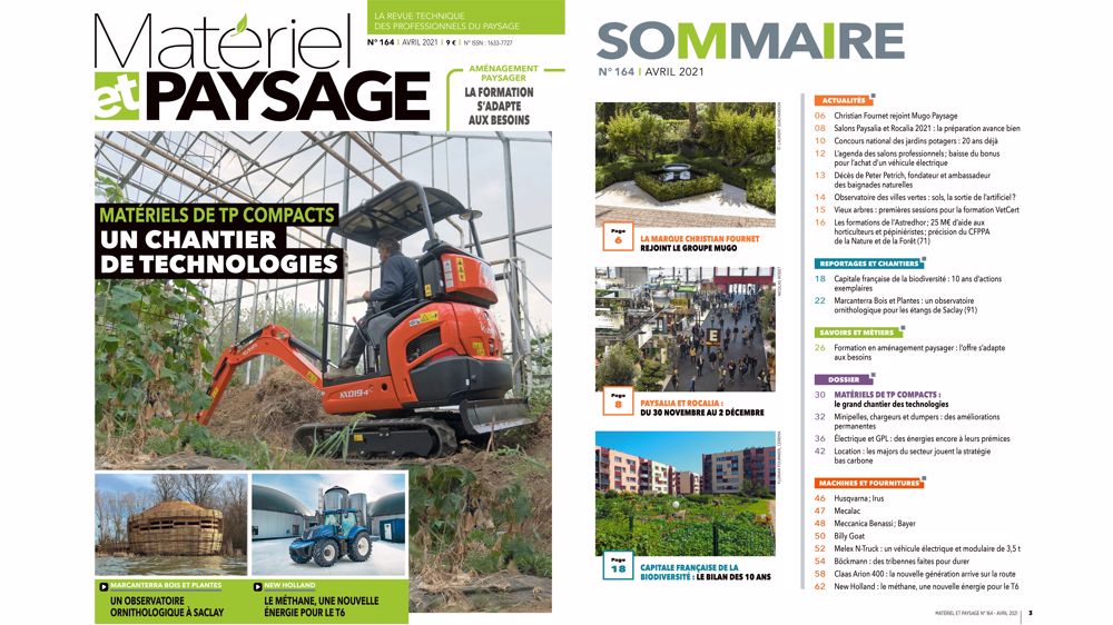 Ce mois-ci dans Matériel et Paysage