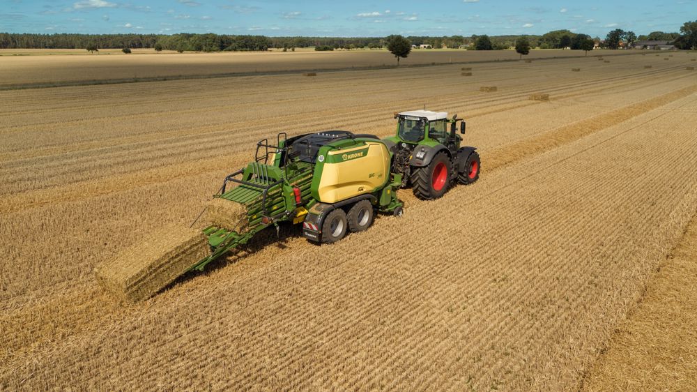 Un double noueur en V sans résidus pour les presses HD Krone Big Pack