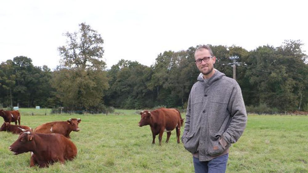 « Mon troupeau compte 25 mères allaitantes sur 60 ha. Mon objectif est de commercialiser 5 000 kg de viande par an », explique Rémi Goupil. © I. Lejas