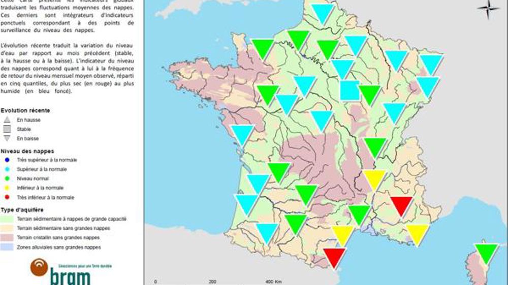 79 % des réservoirs présentent un niveau normal ou supérieur à la normale