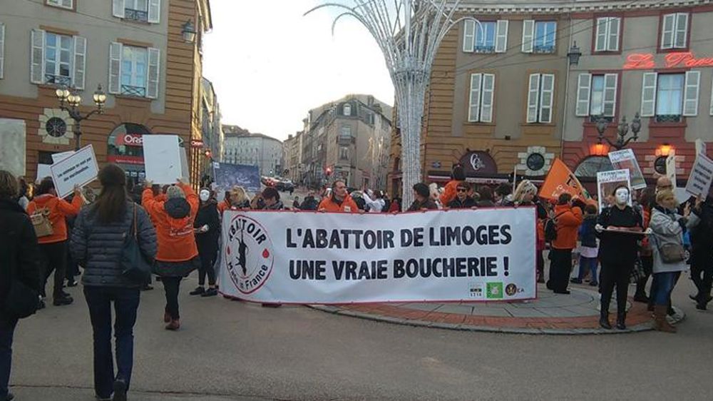 Manifestations devant l’abattoir de Limoges
