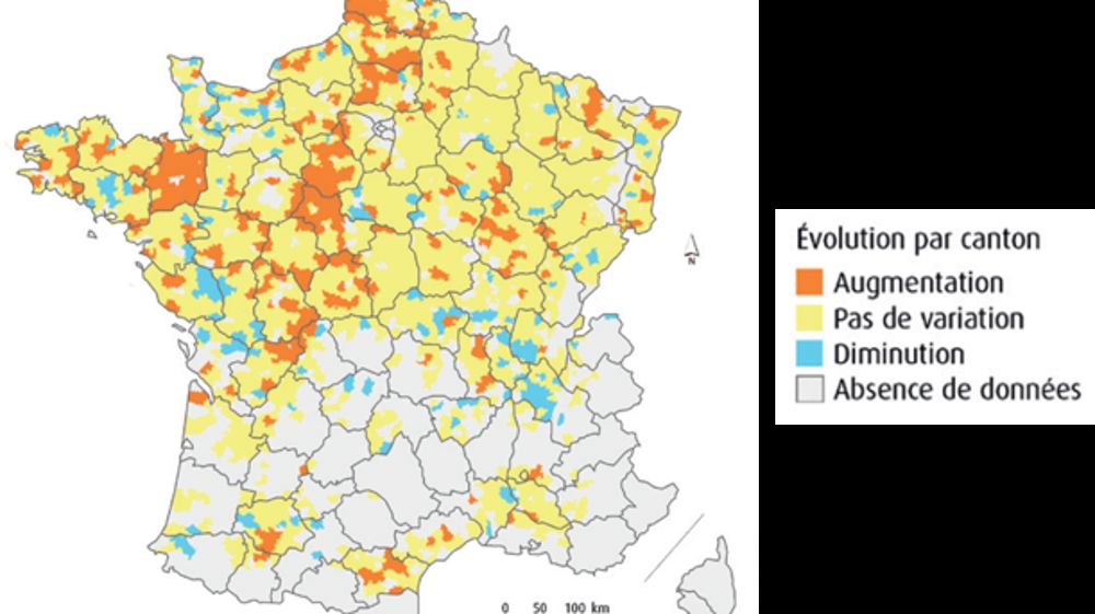 Taux en hausse dans 8,5 % des cantons