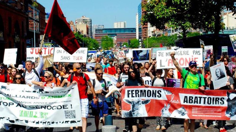 Une marche contre les abattoirs