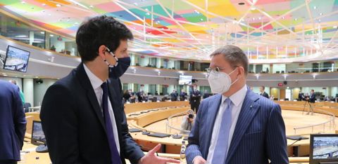 Julien Denormandie lors de son arrivée au Conseil européen des ministres de l’Agriculture. © Union européenne