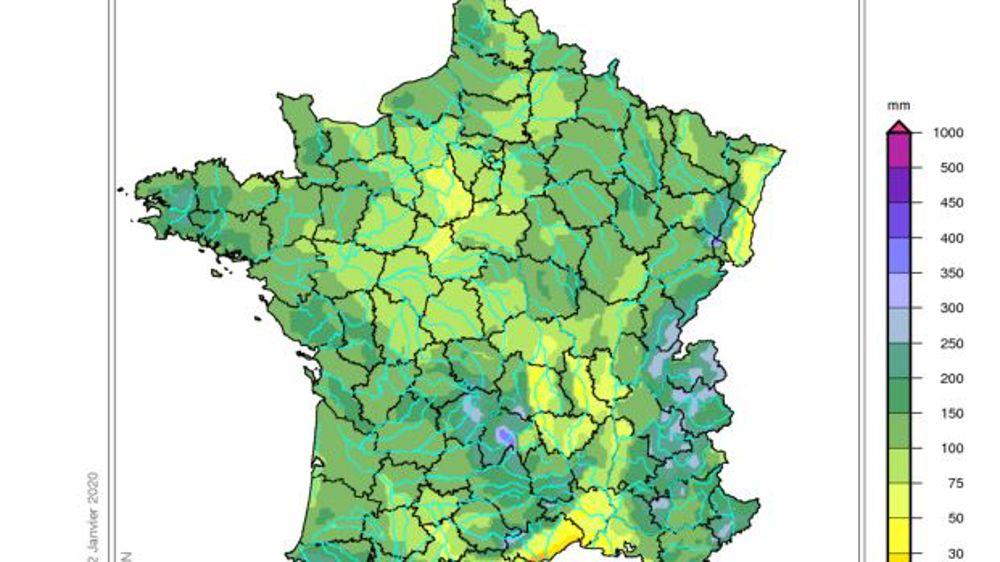 Les pluies excédentaires de plus de 40 % en décembre 2019