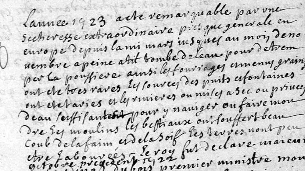 La situation est d’autant plus tragique que les fourrages manquent. © Registre de la paroisse de Charroux