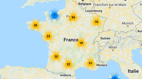 La carte publiée sur le site https://solutions.lacooperationagricole.coop La carte publiée sur le site https://solutions.lacooperationagricole.coop