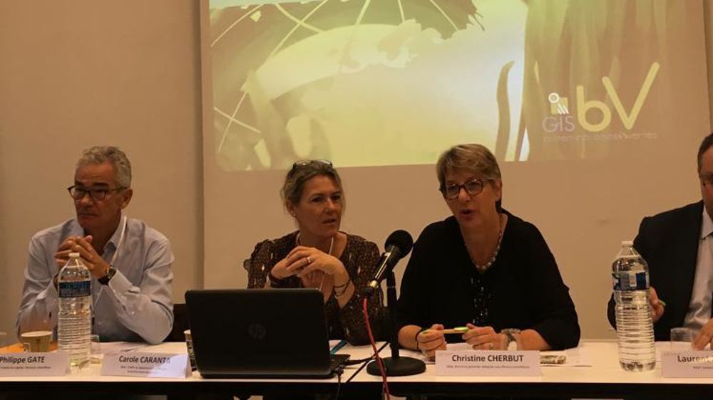 De gauche à droite : Philippe Gate (Arvalis), Carole Caranta (Inra), Christine Cherbut (Inra), Laurent Guerreiro (RAGT semences). © Isabelle Escoffier