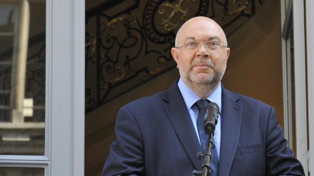 Stéphane Travert lors de la passation de pouvoir avec Jacques Mézart, son prédécesseur © C. Faimali/GFA