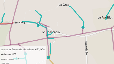 © Capture d’écran de l’outil public de cartographie d’Enedis