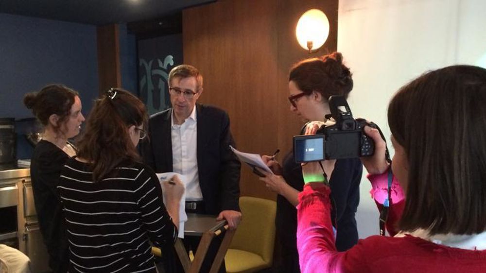 Au centre : Dominique Chargé, président de la Fédération nationale des coopératives laitières (FNCL). © Elsa Casalegno/GFA