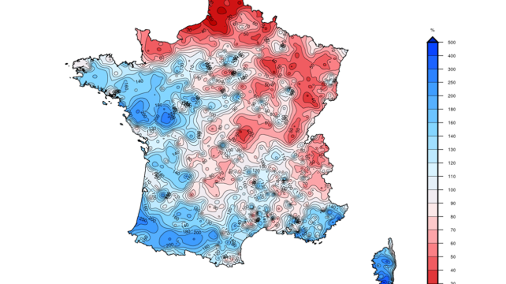 Cumul de précipitation depuis juin 2018 © Météo-France