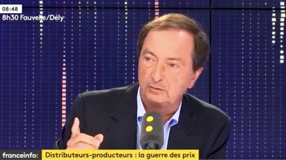 Michel-Edouard Leclerc : « Les salopards qui veulent me transformer en anti-agriculteurs, je les renvoie à leur case, qu’il soit ministre ou syndicaliste. » (Photo issue d’une vidéo diffusée sur France Info)
