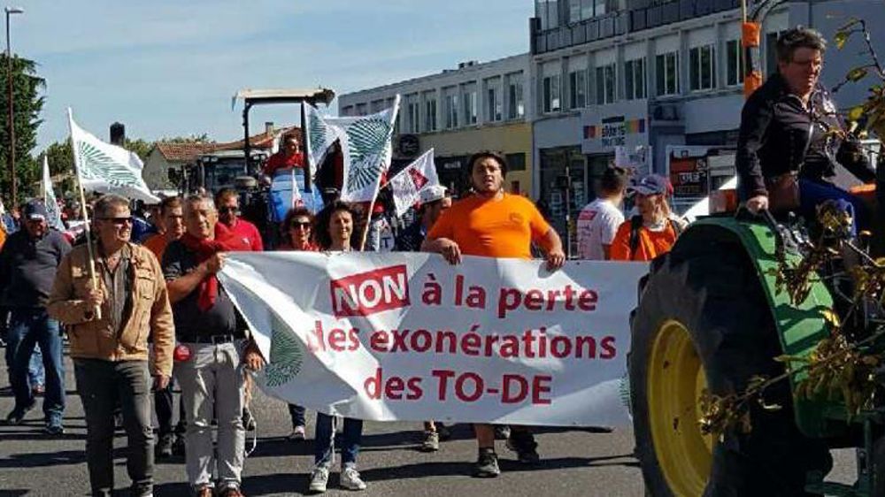 Les FDSEA et JA avaient organisé des manifestations dans différents départements contre le projet de suppression du TODE pour les travailleurs saisonniers (ici à Avignon). © FDSEA des Bouches-du-Rhône.