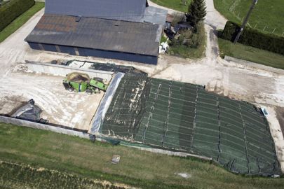 Le silo à deux fronts d’attaque du Gaec de La Bruyère. CEDRIC FAIMALI / GFA