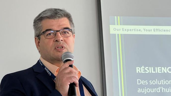 « Les défis auxquels nous avons fait face et faisons toujours face ont mis en lumière que seuls les systèmes résilients sont à même de les relever », a insisté Jean-François Labarre, directeur général adjoint de CCPA, le 14 septembre, au Space. ©  Y. BOLOH