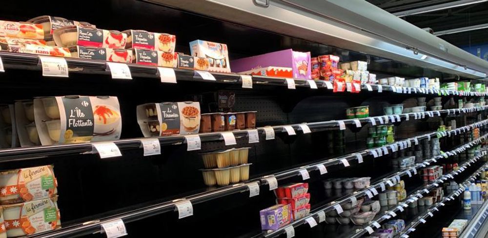 En mars, le rayon crèmerie des GMS a augmenté de 22 % par rapport à février.C.Hue