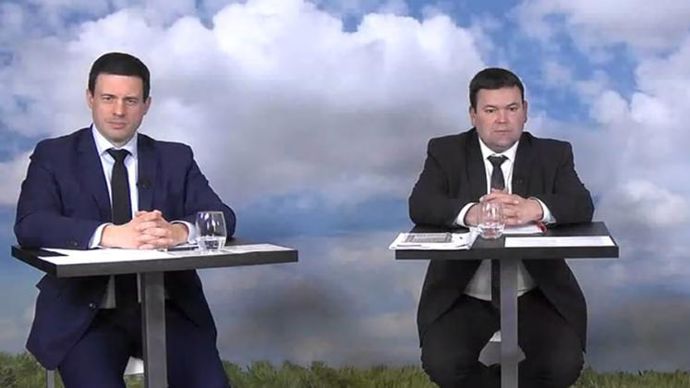 Sébastien Chauffaut (à g.) et Sébastien Vidal forment le nouveau binôme DG — président de Limagrain (ici, en visioconférence jeudi 13 janvier).