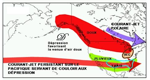 Conséquence sur le climat aux États Unis d’El Niño au mois de décembre.