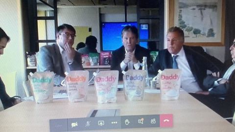 De g. à dr. : Sarah Fornier (directrice de la communication), Xavier Astolfi (DGA), Alain Commissaire (DG), Olivier de Bohan (président), et Jean-François Javoy (secrétaire général en charge des finances). © R. FOURREAUX