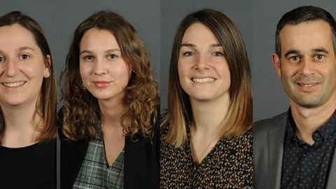 De gauche à droite, Mylène Leuvrey est nommée expert biosolutions et concepts innovants pour la région Est, Julie Dmytrow pour la région Nord, Sophie Jouteau pour la région Ouest et Sylvain Rapiteau pour la région Sud.