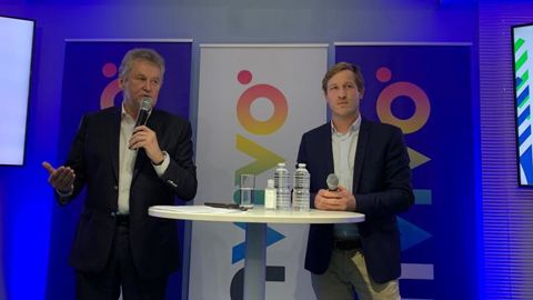 André Cunze, trader chez InVivo, en charge des oléagineux et réduction des émissions de carbone, a pris le relais sur le sujet de la décarbonation, après l’intervention de Thierry Blandinières, DG du groupe, sur la guerre en Ukraine. © C. QUEHEILLE