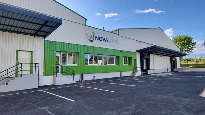 Sur le site de Sézanne, dans la Marne, le nouveau bâtiment de Novagrain d’une surface 5 000 m2 stockera engrais, produits phytosanitaires et semences.