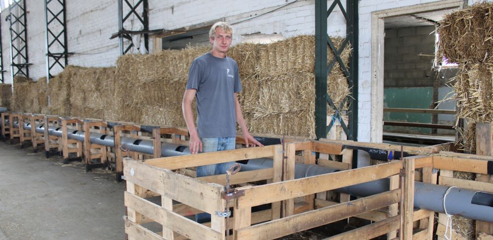 Le coût des aménagements revient à 25 € par brebis, estime Richard Henry, ici devant un box d’agnelage.