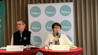 Christiane Lambert, présidente de la FNSEA, et Jérome Despey, secrétaire général, lors des voeux à la presse du syndicat le 11 janvier 2023. Christiane Lambert, présidente de la FNSEA, et Jérome Despey, secrétaire général, lors des voeux à la presse du syndicat le 11 janvier 2023.