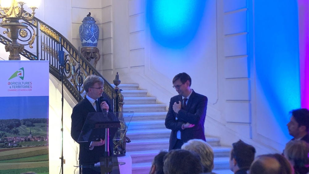 Marc Fesneau, ministre de l'Agriculture, était présent à l'occasion des voeux de Sébastien Windsor, président de Chambres d'Agriculture France