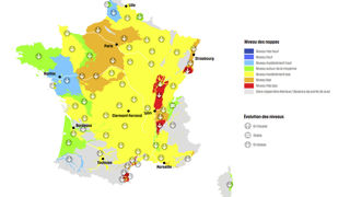 la situation des eaux souterraines demeure peu satisfaisante sur une grande partie du pays avec 72 % des niveaux des nappes sous les normales mensuelles en juillet. la situation des eaux souterraines demeure peu satisfaisante sur une grande partie du pays avec 72 % des niveaux des nappes sous les normales mensuelles en juillet.