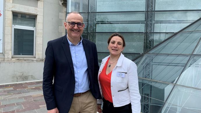 Laurent Stéfanini, directeur pôle élevage d'Océalia, et Martine Cazin, directrice des opérations à l'UNSCV, sont deux des trois auteurs d'une étude sur les nouveaux agriculteurs, dans le cadre de leur formation Aristée.
