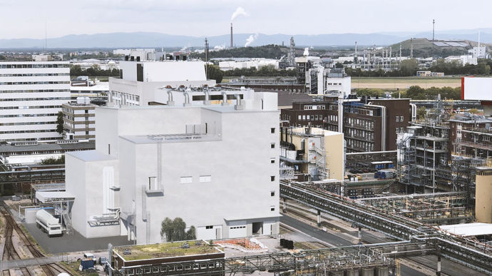 Modélisation 3D de la future usine BASF de biofermentation de produits phytosanitaires, basée à Ludwigshafen, en Allemagne. Elle sera opérationnelle en 2025.