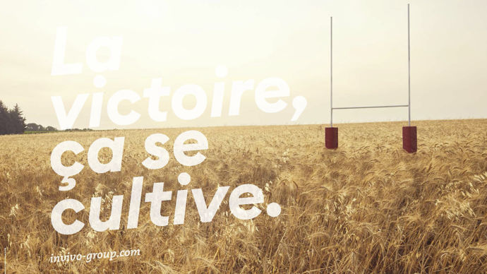 Le groupe InVivo bénéficie depuis le 5 novembre d'une exposition dans les stades pour toutes les rencontres du Top 14 et de Pro D2 au travers de sa nouvelle signature : « La victoire, ça se cultive ».