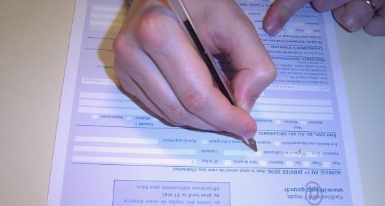 Feuille déclaration d'impôt