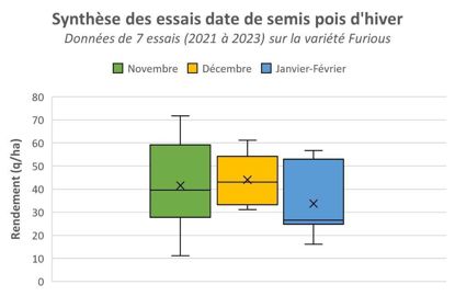 Synthèse des essais date de semis des pois d'hiver