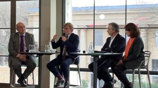 Jean-Luc Poulain, président du Salon international de l'agriculture (Sia), Marc Fesneau, ministre de l'Agriculture, Dominique Reynié, politologue et professeur à Science Po, et Valérie Le Roy, directrice générale du Sia, ce mardi 6 février 2024, à Paris. Jean-Luc Poulain, président du Salon international de l'agriculture (Sia), Marc Fesneau, ministre de l'Agriculture, Dominique Reynié, politologue et professeur à Science Po, et Valérie Le Roy, directrice générale du Sia, ce mardi 6 février 2024, à Paris.