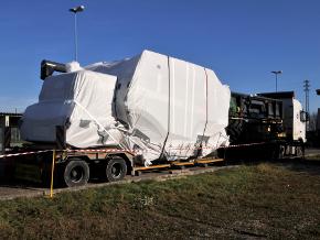 Moissonneuse-batteuse Fendt protégée pour le transport