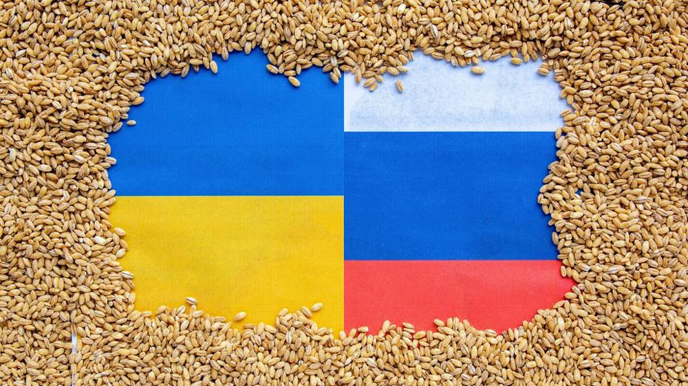 Blé drapeaux Ukraine Russie