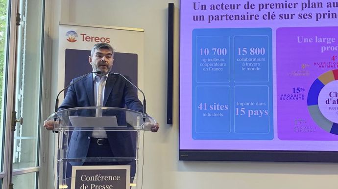« Nous sommes le premier sucrier et amidonnier à prendre de tels engagements de décarbonation sur l’ensemble de notre chaîne de valeur », s'est félicité Olivier Leducq, directeur général de Tereos, lors de la conférence de presse du groupe coopératif, mercredi 29 mai à Paris.