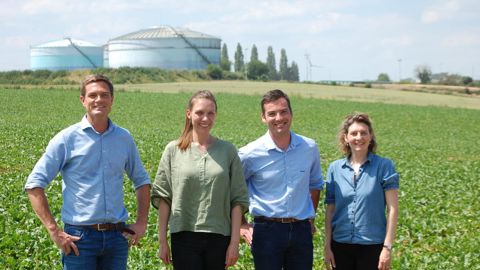 Thomas Nuytten, Carole Burzicki, Clément Bunias et Camille Bouclier, de Saint Louis Sucre, mercredi 25 juin, à Étrépagny (Eure).