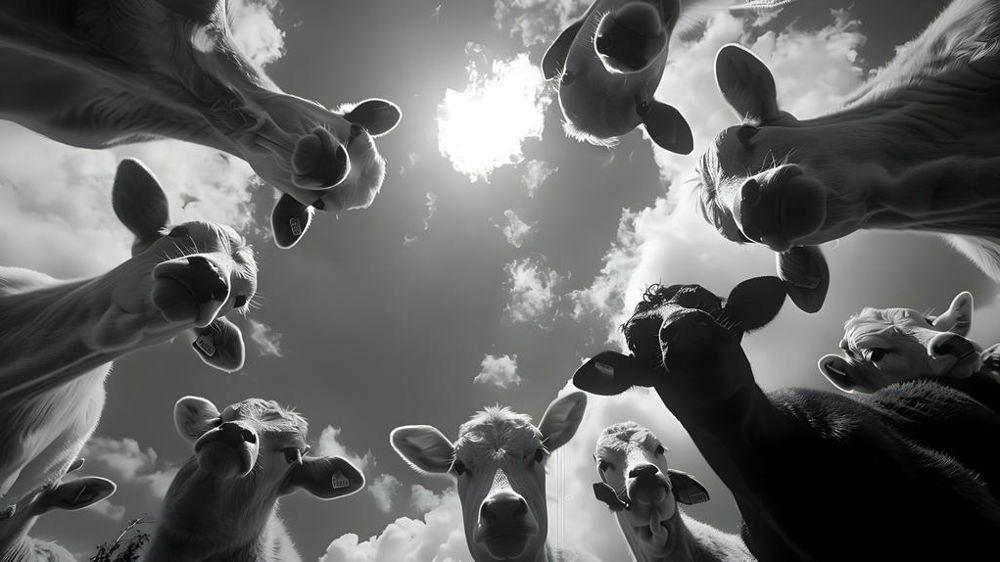 Bovins en noir et blanc