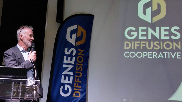 Jean-Michel Fortin, président de Gènes Diffusion, s'est félicité des résultats de la coopérative dont le chiffre d'affaires progresse (+18 M€), un an après la fusion avec Api Diffusion.